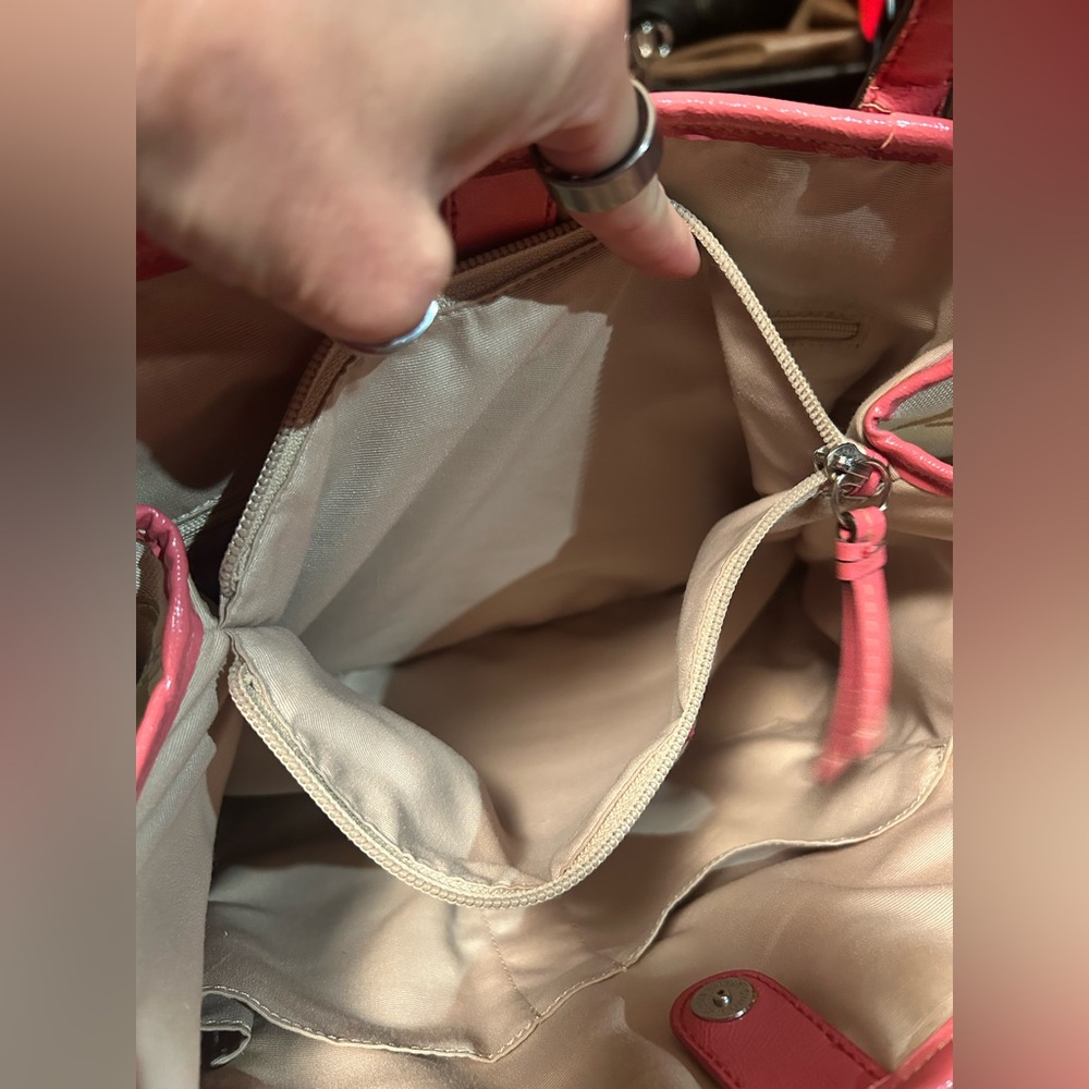 2013 Coach Pink Signature Stripe Carryall Tote Satchel Bag w/ Duel Hangtags - Picture 14 of 15
